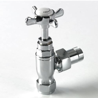 Genesis Round Radiator Valves, Chrome (Angled or Straight) Per Pair